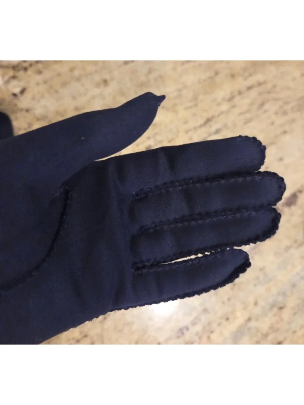 Vintage Womens Size S/M 6 Blue Cotton Formal Stretch Gloves Gauntlet Wrist